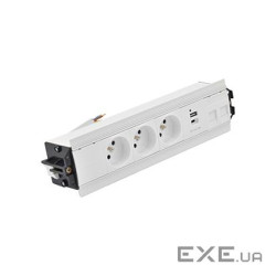 Розет блок S485: 3x250В тип F, зар пристр 2xUSB A+C, 2xRJ45 Keystone, білий (48530F30BK00000-33)