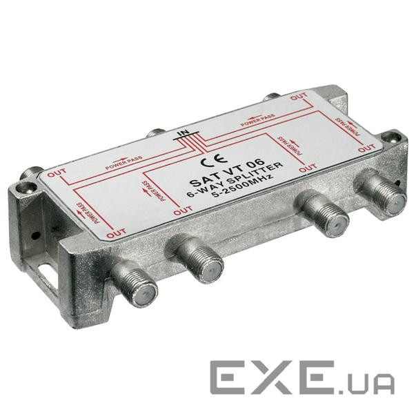 Перехідник антенний RF:F 1x6 F/F (Splitter),SAT 5-2450MHz Digital (75.06.7004-10) RF:F 1x6 F/F (Splitter),SAT 5-2450MHz