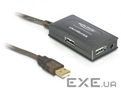 Подовжувач Delock активний USB2.0 A M/F (Active) 10.0m,4xPort HUB вбудований (70.08.2748-1)