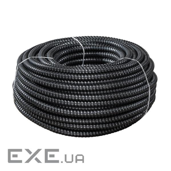 Металорукав ізольований 15мм оцинкований з протяжкою, бухта 50м, колір чорний, ціна за бухт (109027) (109027)