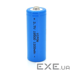 Акумулятор 18500 Li-Ion Vipow ICR18500 TipTop, 1200mAh, 3.7V, Blue (ICR18500-1200mAhTT)