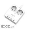 Фільтр мережі IKOS F24S-U White, 2 розетки, 4xUSB, 1.5м (0005-CEF)