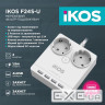 Фільтр мережі IKOS F24S-U White, 2 розетки, 4xUSB, 1.5м (0005-CEF)