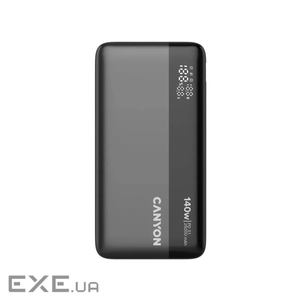 CANYON Power Bank PB-240, 25000mAh PD140W display power bank,Size160.0x82x27 mm Weight (CNS-CPB240)