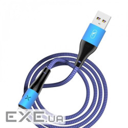 Кабель SkyDolphin S49T LED Aluminium Alloy USB - USB Type-C (M/M), 1 м , Blue (SDUSB-000568)