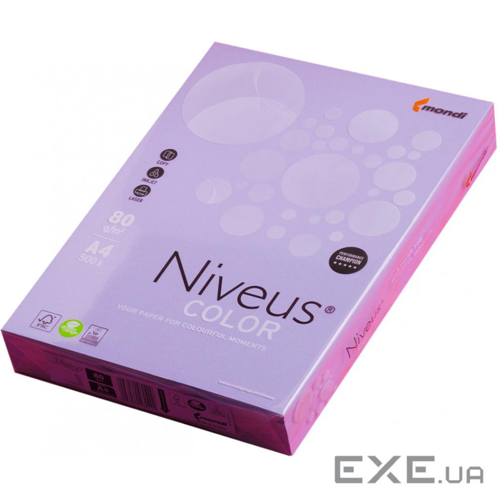 Папір Mondi Niveus COLOR intensive Purple A4, 80g, 500sh (A4.80.NVT.LA12.500)