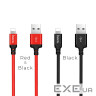 Кабель HOCO X14 USB to iP 2A, 2m, nylon, aluminum connectors, Black (6957531062882)