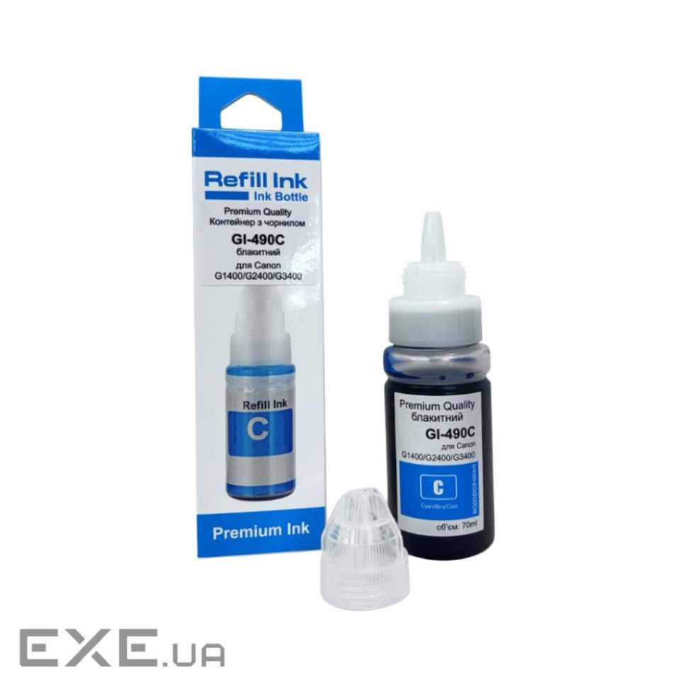 Чорнило Premium Quality Canon GI-490C 70мл Cyan (70264920)