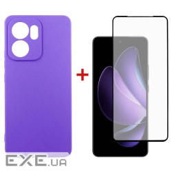 Чeхол-накладка Dengos для Oppo Reno 13F Violet Full Glue (DG-KM-151) + защитное стекло