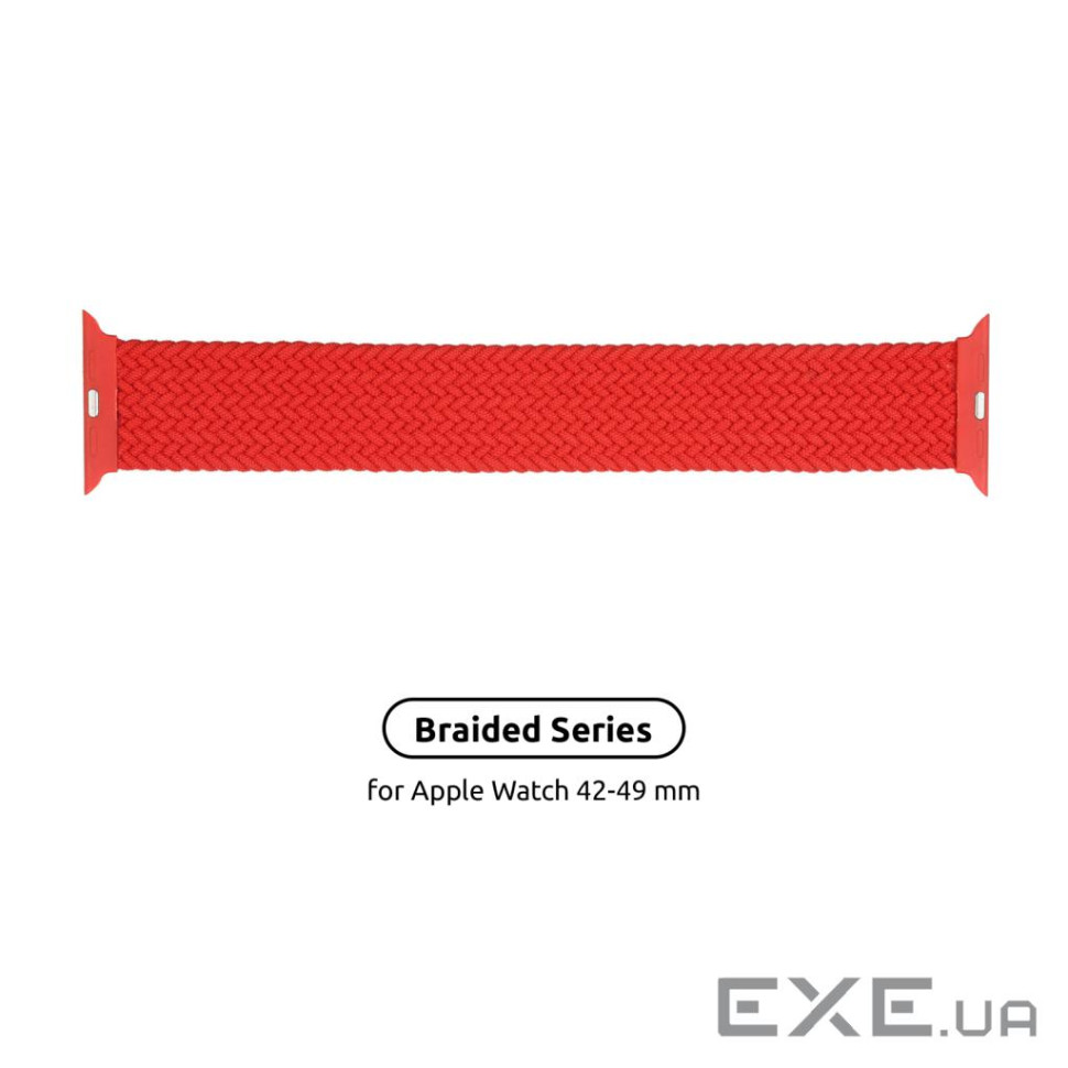 Ремінець ArmorStandart Braided Solo Loop для Apple Watch 42/44/45/49mm Red Size 6 (148 mm) (ARM58081