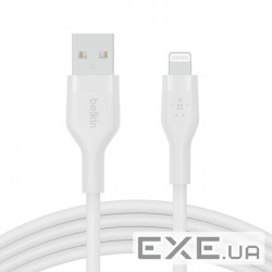 Дата кабель USB 2.0 AM to Lightning 1.0m SILICONE white Belkin (CAA008BT1MWH)