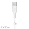 Дата кабель USB 2.0 AM to Lightning 1.0m SILICONE white Belkin (CAA008BT1MWH)