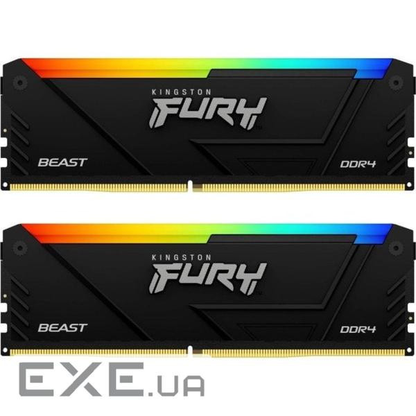 Модуль пам'яті DDR4 2x8GB/3200 Kingston Fury Beast RGB (KF432C16BB2AK2/16)