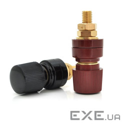 Залізна гвинтова клема 8mm чорна+червона продається парою (FE-555 / 8mmBK+RD) (FE-555 / 8mmBK+RD)