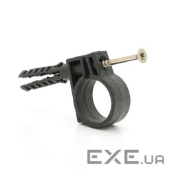 Обойма з ударним шурупом для гофри / труби чорне 20-22мм (пач. 50шт. ціна за пачку) (YT21349) ) (YT21349)