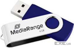 Флеш-пам'ять MediaRange USB flash drive, 4GB, blue/silver (MR907-BLUE)