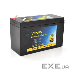 Акумуляторна батарея літієва Vipow 12 V 12A з елементами Li-ion 18650 із вбудованою (VP-12120LI)