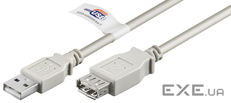 Кабель пристроїв-подовжувач USB2.0 A M/F 1.8m,AWG24+28 2xShielded Cu Certyfic.,сірий (75.06.8914-1) (75.06.8914-1)