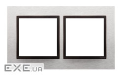 Рамка Premium NATURE 2x, металлическая Inox Yang (DRN2/76)