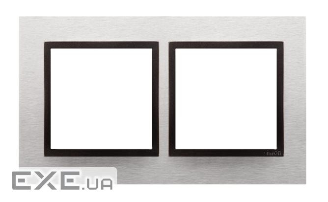 Рамка Premium NATURE 2x, металлическая Inox Yang (DRN2/76)