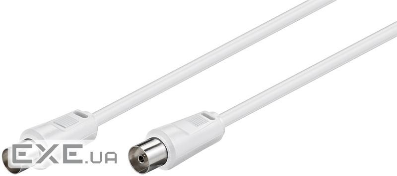 Кабель антенний-подовжувач RF:Coaxial M/F 1.5m,75 Ohm D=5.0mm 2xShielded 70dB,білий (75.01.1510-100 (75.01.1510-100
