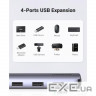 Порт-реплікатор UGREEN CM417 5-in-1 USB-C Hub Gray (20197)