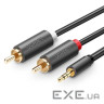 Кабель мультимедійний 3.5mm F to 2xRCA M 3.0m Black Ugreen (10512)