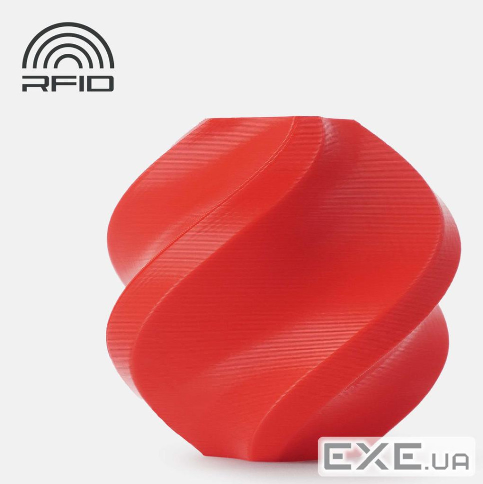 Філамент BambuLab PLA Basic, Red (10200), червоний, 1,75 мм, 1 кг, з котушкою (PLARD) (BAMBUPLARD)