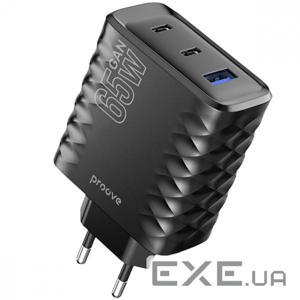 СЗУ Proove Speed Surge Gan 65W (USB + 2 Type-C) black (WCSS60120001)
