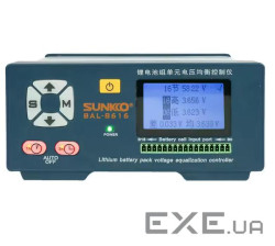 Балансир активний Sunkko BAL-8616 16S Lifepo4, Li-ion 2-16S, 8A, індикатор LCD, 3.7-4.2 / 32 / 3.6V,