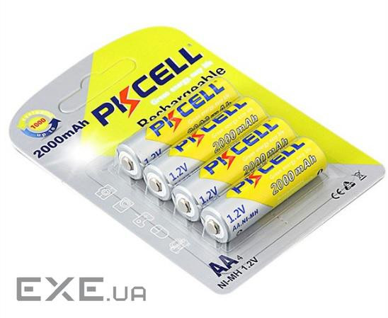Акумулятор PKCELL 1.2V AA 2000mAh NiMH Rechargeable Battery, 4штуки у блістері ціна за блис (9331)