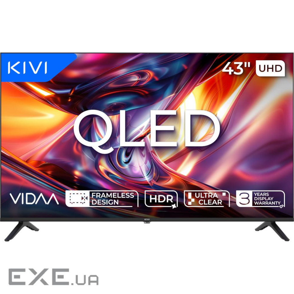 Телевізор 43", QLED, UHD, VIDAA KIVI 43U9000HB