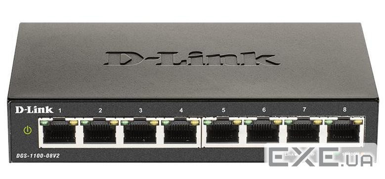 Комутатори D-Link DGS-1100-08V2 8xGE, EasySmart (DGS-1100-08V2/E)