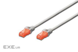 Патч корд DIGITUS CAT 6 UTP, 10м, AWG 26/ 7, CCA, PVC, сірий (DK-1612-100)