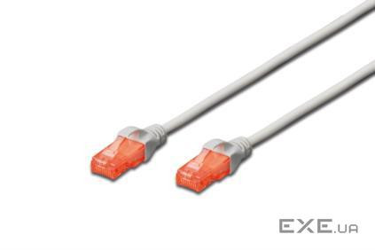 Патч корд DIGITUS CAT 6 UTP, 10м, AWG 26/ 7, CCA, PVC, сірий (DK-1612-100)