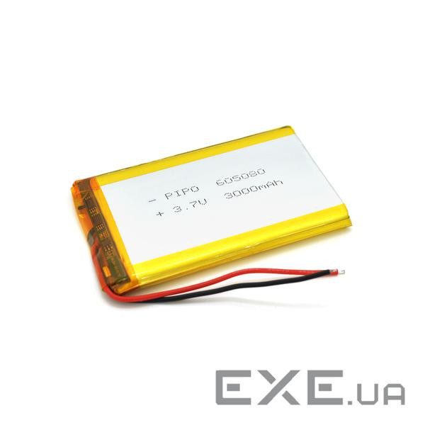 Літій-полімерний акумулятор 6*50*80mm (Li-ion 3.7В 3000мА&middot,год) (605080) ) (605080)