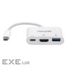 Концентратор Intracom USB3.1 Type-C to HDMI/USB 3.0/PD 60W 4-in-1 White Manhattan (152945)