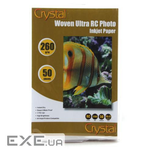 Фотопапір Crystal, сатин, A6 (10x15), 260 г/м2, 50 арк, пластикове покриття (RCS-R6-260-50) (RCS-R6-260-50)