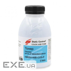 Тонер HP CLJP M252/M254/M452 50г cyan, фасовка Static Control (HM254-50B-COS-P)