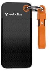 Кишеньковий SSD Verbatim з брелком і кріпленням для кабелю - 1 ТБ чорний/помаранчевий (32193) (32193)