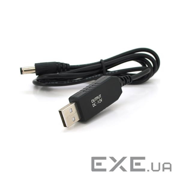 Кабель живлення USB to DC 5.5x2.5 12V 1.0m (29866) Voltronic (KPFR/5-12)