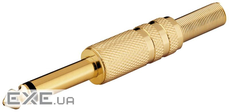 Роз"єм Jack 6.3mm-конектор,/M Mono Metal Cable Protect,золотистий (62.09.8436-1) (62.09.8436-1)