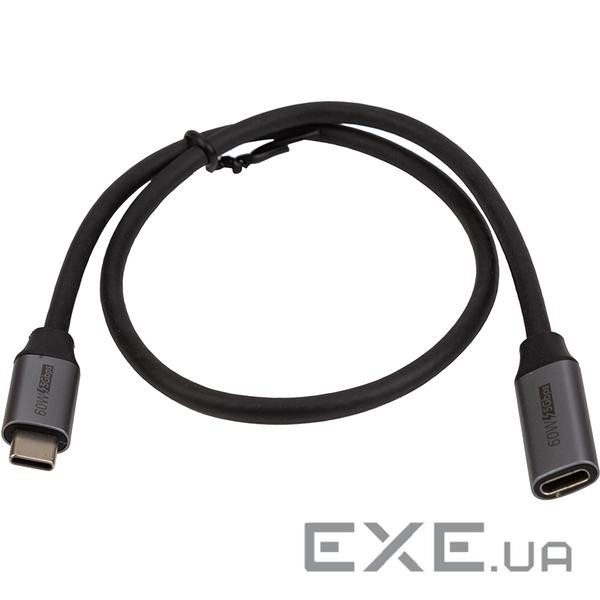 Кабель CableTime USB 3.0 Type-C (M) - USB Type-C (F), 5Gbps, 60W, 4K/60Hz, 0.5m (CA913664)