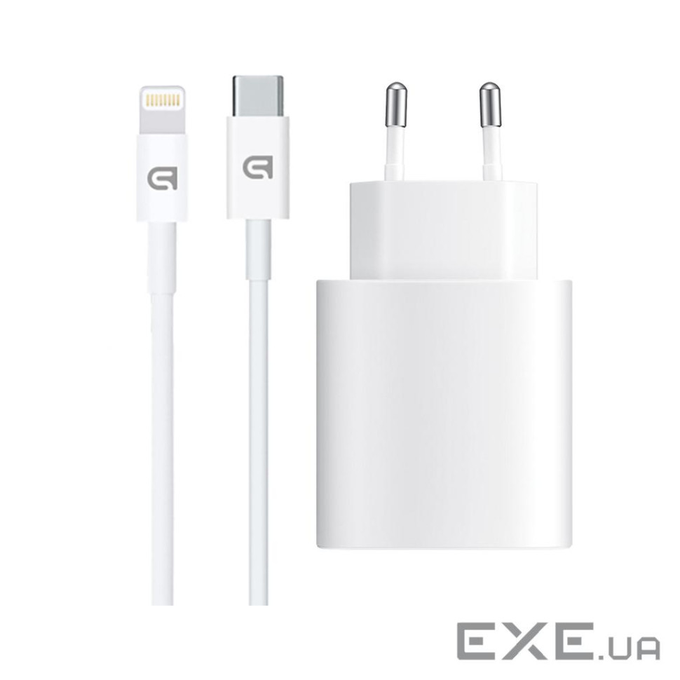 Зарядний пристрій Armorstandart AMHJ83 20W USB-C White + cable USB-C to Lightning (ARM77724)