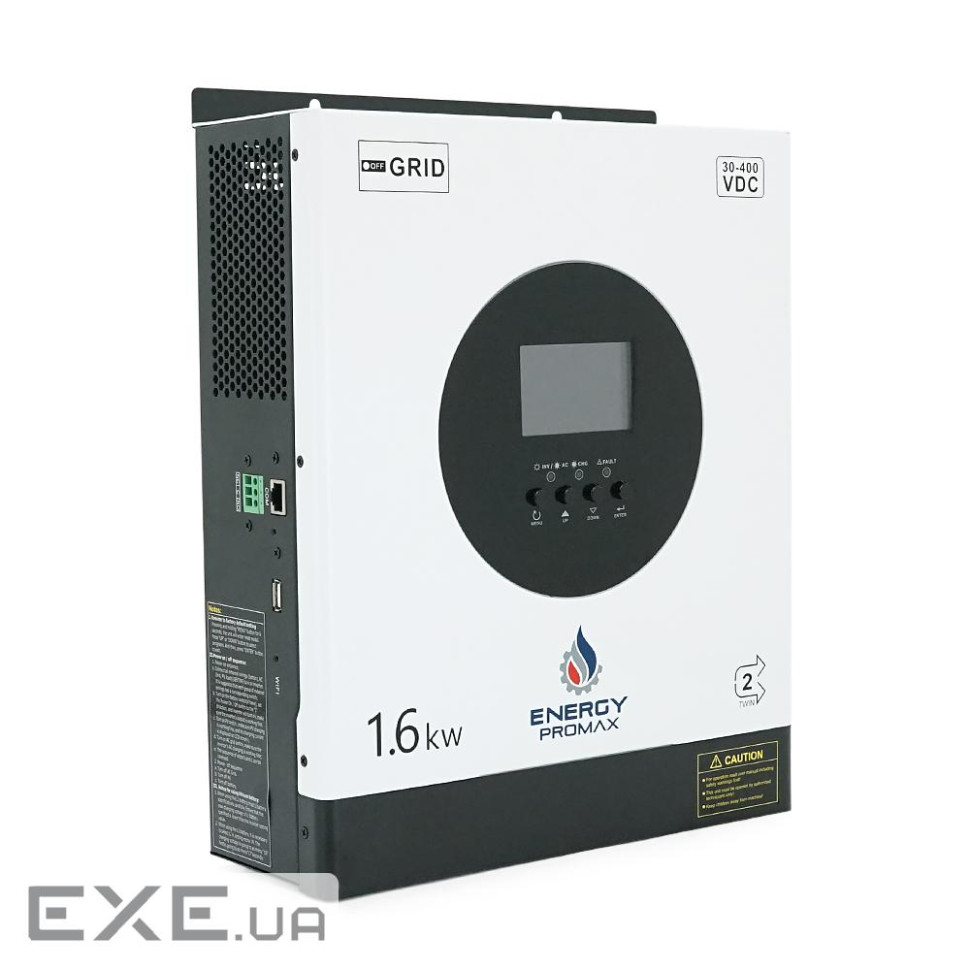 Гібридний інвертор ENERGY PROMAX VM II-1600W-12V, 2000VA / 1600W, 12V, стру (ENERGY VM II-1600W-12V)