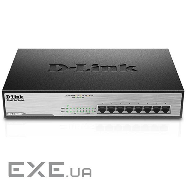 Комутатор мережевий D-Link DGS-1008MP