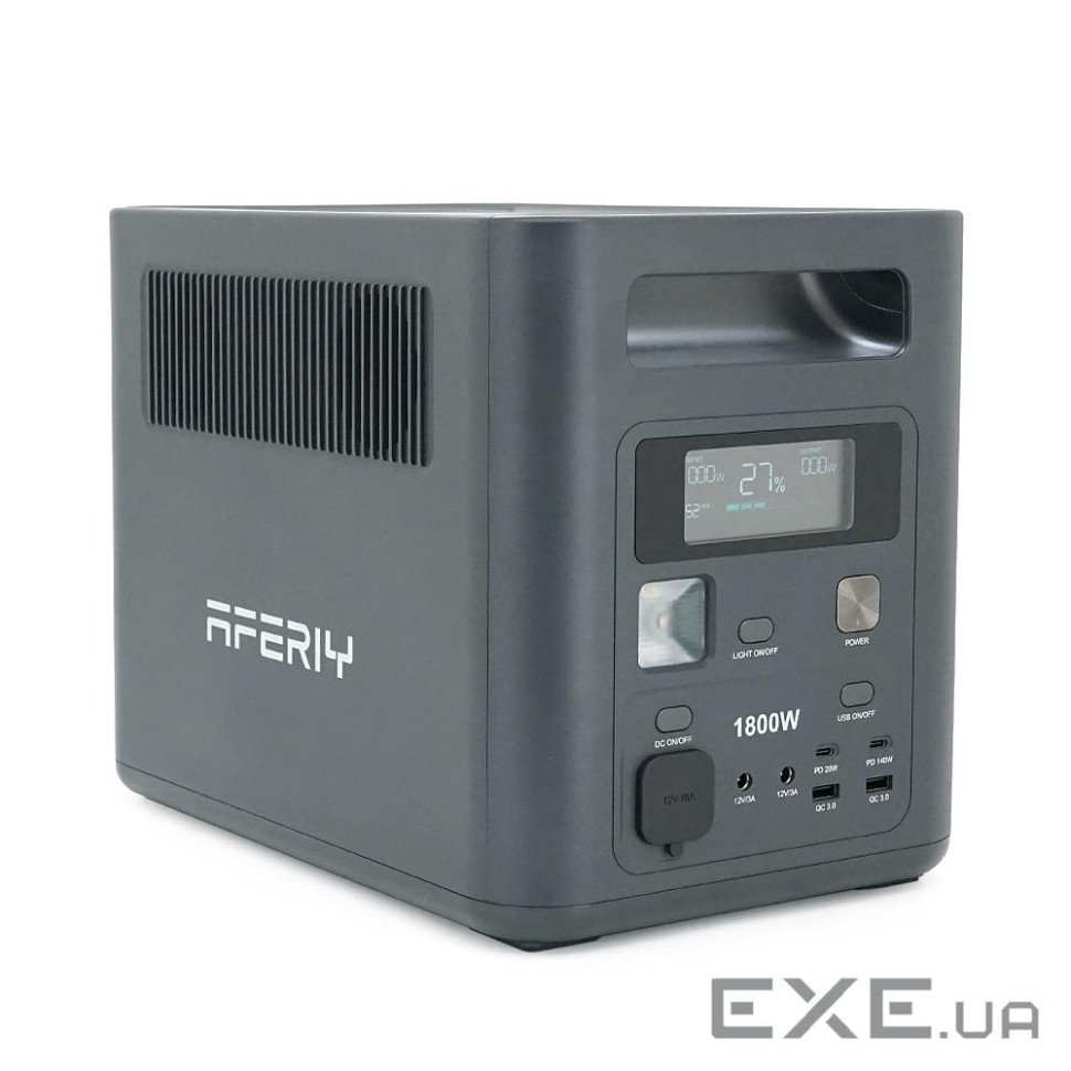 Портативная станция AFERIY AF-P180, LiFePO4 1024Втч. (max1800)Вт, XT60 MPPT 11.5-50В-20А(500W), 4xAC