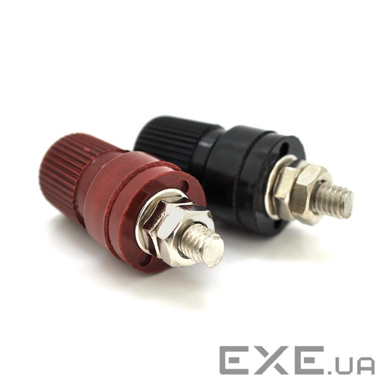 Залізна гвинтова клема 6mm чорна+червона продається парою (FE-333 / 6mmBK+RD) (FE-333 / 6mmBK+RD)