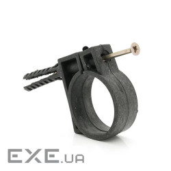 Обойма з ударним шурупом для гофри / труби чорне 32-34мм (пач. 25шт. ціна за пачку) (YT21350) ) (YT21350)