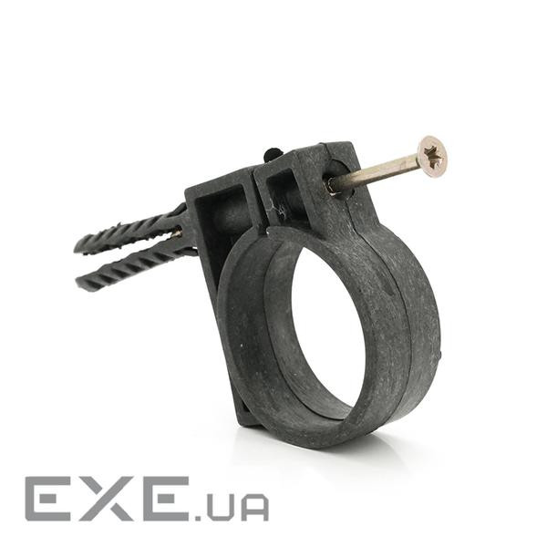 Обойма з ударним шурупом для гофри / труби чорне 32-34мм (пач. 25шт. ціна за пачку) (YT21350) ) (YT21350)